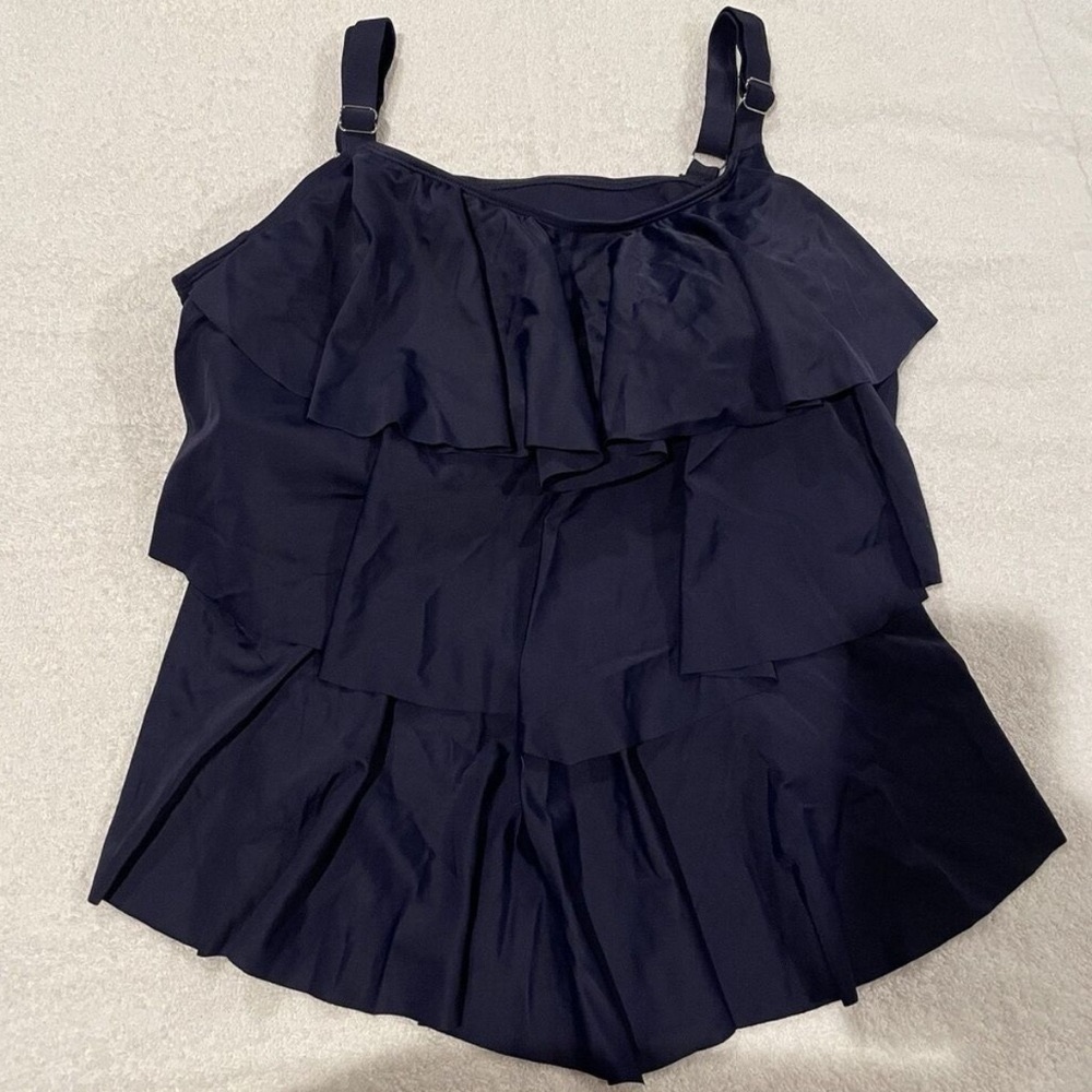 Women’s Tankini Bathing Suit Swimsuit Top only Navy Blue Size 20 NWOT